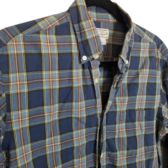 J. Crew Mens S Blue Plaid Long Sleeves Button Down - Picture 4 of 8